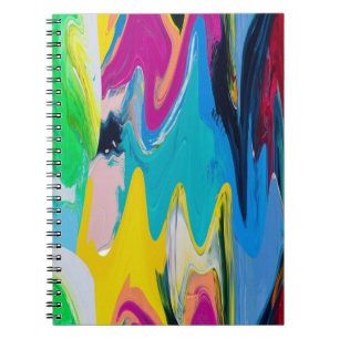 Colourful abstract, watercolor motion blur. notebook