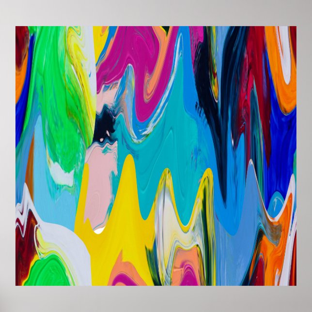 Colourful abstract, watercolor motion blur. poster (Front)