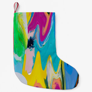 Colourful abstract, watercolor motion blur. small christmas stocking
