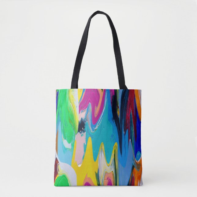 Colourful abstract, watercolor motion blur. tote bag (Front)