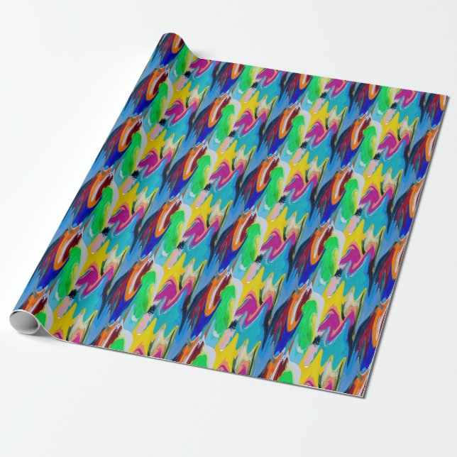 Colourful abstract, watercolor motion blur. wrapping paper (Unrolled)