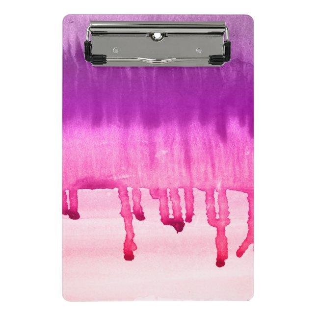 Colourful Abstract Watercolor Ombre Mini Clipboard (Front)
