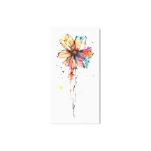 Colourful abstract watercolor painting of flower 