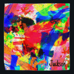 Colourful Abstract Watercolor Personalised Pet Bandana<br><div class="desc">A work in abstract expressionism, this design was created using a watercolor palette with bright, stimulating, colours... and is personalised with your pet's name. You can customise the name text, by editing font style, size, or colour. This edgy, modern, art pattern will look beautiful on your pet! Great gift for...</div>