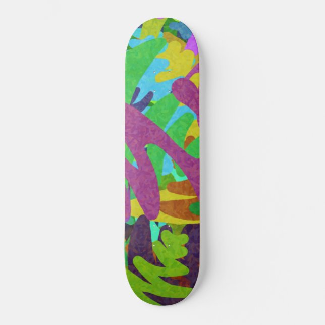 Colourful Abstract Watercolor Skateboard (Front)