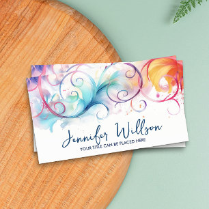 Colourful Abstract Watercolor Swirl Art  Business Card