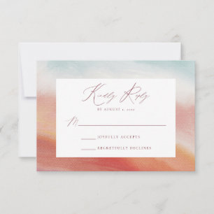 Colourful Abstract Watercolor Wedding RSVP Card