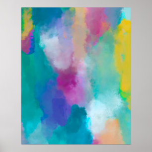 Colourful Abstract Watercolour Painting Poster