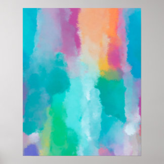 Colourful Abstract Watercolour Painting Poster