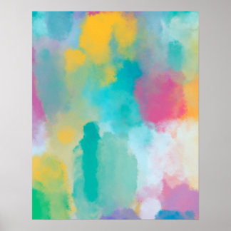 Colourful Abstract Watercolour Painting Poster
