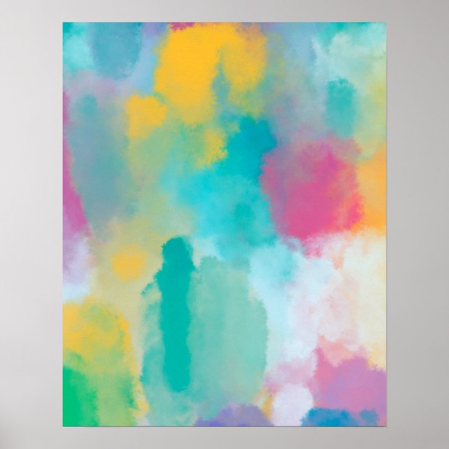 Colourful Abstract Watercolour Painting Poster (Front)