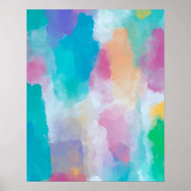 Colourful Abstract Watercolour Painting Poster (Front)
