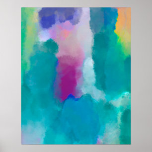 Colourful Abstract Watercolour Painting Poster