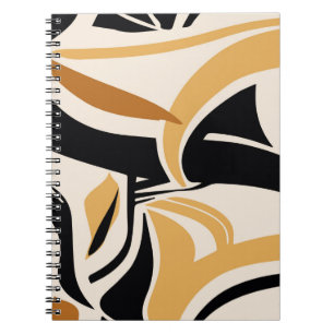 Colourful abstract wave pattern on beige. Vintage Notebook