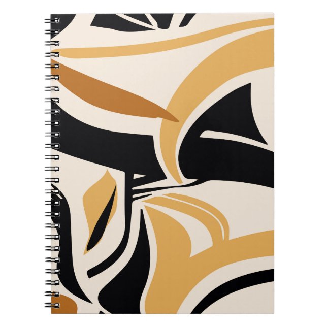 Colourful abstract wave pattern on beige. Vintage  Notebook (Front)