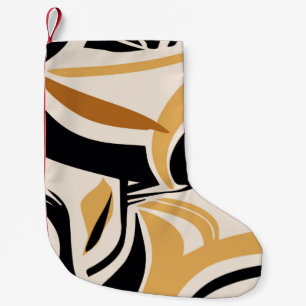Colourful abstract wave pattern on beige. Vintage Small Christmas Stocking