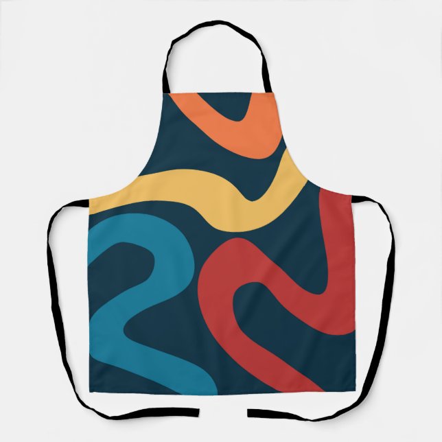 Colourful abstract waves apron (Front)