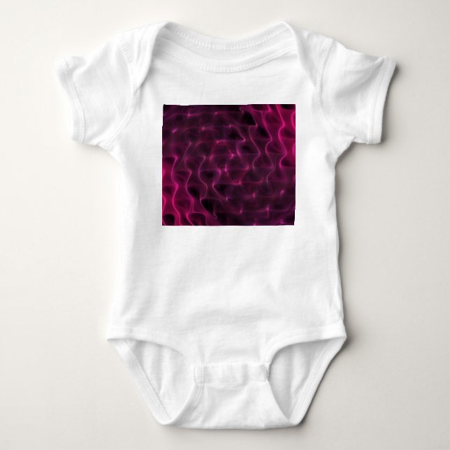Colourful Abstract Waves Black Background Baby Bodysuit (Front)