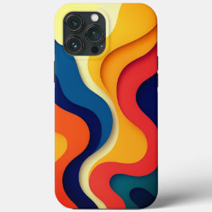 Colourful Abstract Waves iPhone 13 Pro Max Case