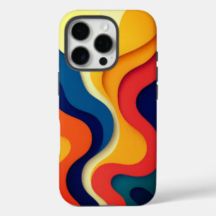 Colourful Abstract Waves iPhone 16 Pro Case
