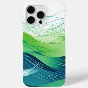 Colourful abstract waves design iPhone 15 pro max case