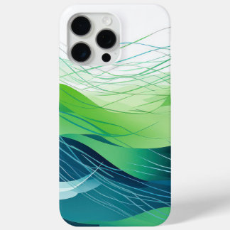 Colourful abstract waves design iPhone 15 pro max case