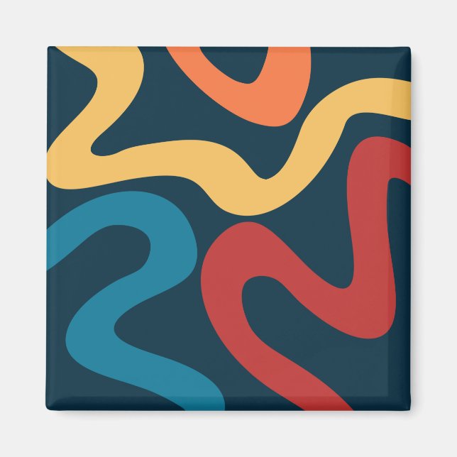 Colourful abstract waves magnet (Front)