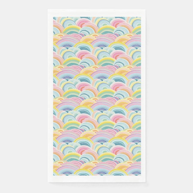 Colourful Abstract Waves Napkin (Front)