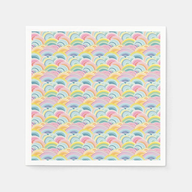Colourful Abstract Waves Napkin (Front)