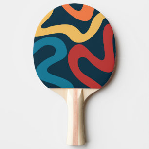 Colourful abstract waves ping pong paddle