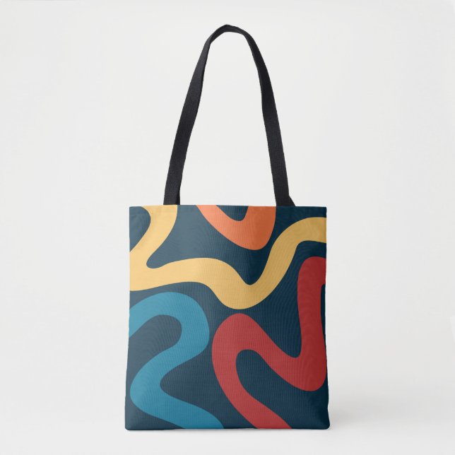 Colourful abstract waves tote bag (Front)
