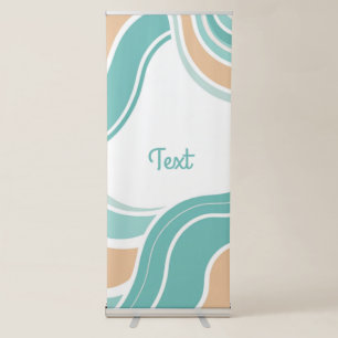 Colourful abstract wavy blue orange brown retractable banner