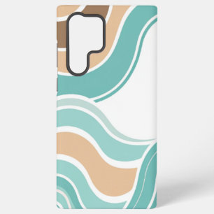 Colourful abstract wavy blue orange brown samsung galaxy case