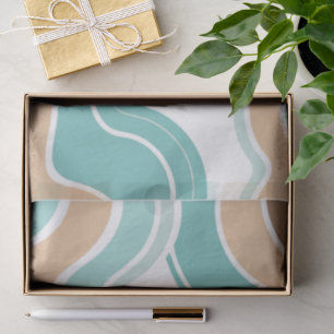 Colourful abstract wavy blue orange brown tissue paper