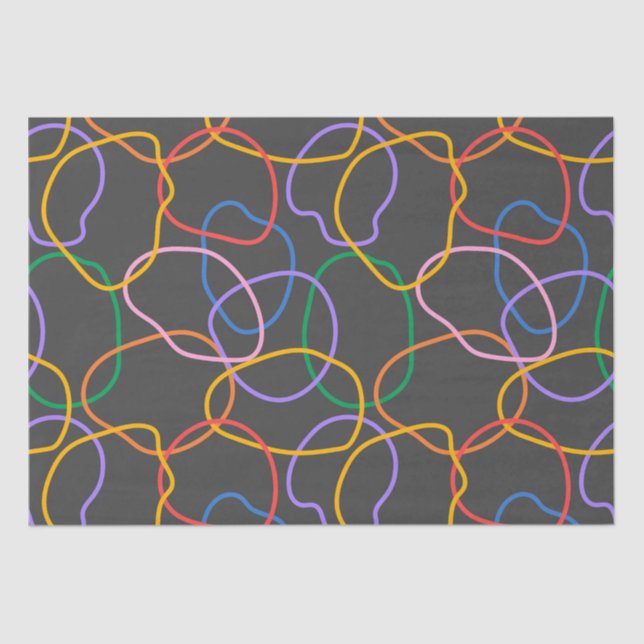 Colourful Abstract Wavy Lines Pattern Tissue Paper (Front)