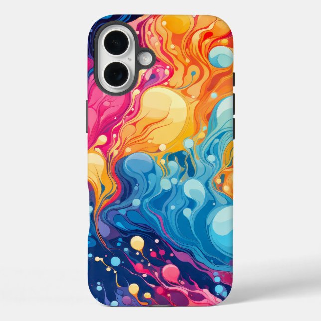 Colourful Abstract Wavy Pattern Case-Mate iPhone Case (Back)