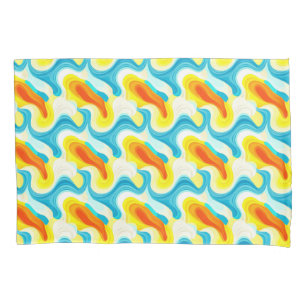 Colourful Abstract Wavy Pattern Pillowcase