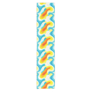 Colourful Abstract Wavy Pattern Short Table Runner
