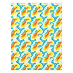 Colourful Abstract Wavy Pattern Tablecloth