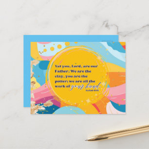Colourful Abstract We Are The Clay Christian Faith Postcard