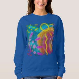 Colourful Abstract Wearable Art Sweatshirt