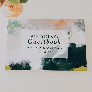 Colourful Abstract Wedding Guest Book