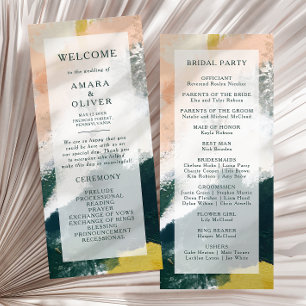 Colourful Abstract Wedding Program Programme