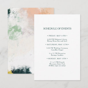 Colourful Abstract Wedding Schedule of Events Card