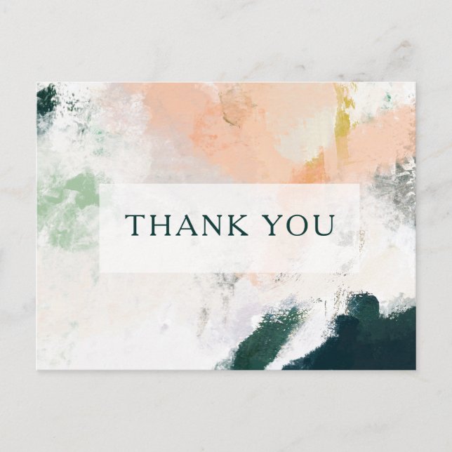 Colourful Abstract Wedding Thank You Postcard (Front)