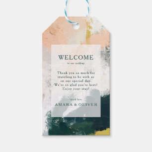 Colourful Abstract Wedding Welcome Gift Tags