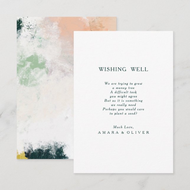 Colourful Abstract Wedding Wishing Well Card (Front/Back)