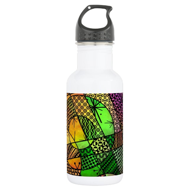Colourful Abstract with Textures & Patterns 532 Ml Water Bottle (Front)