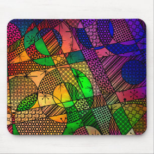 Colourful Abstract with Textures & Patterns Mouse Mat