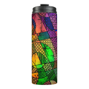 Colourful Abstract with Textures & Patterns Thermal Tumbler